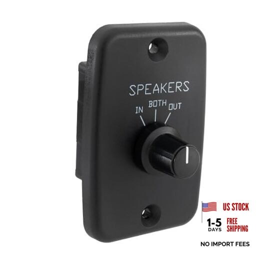 RV Speaker Switch 3-Position Control Panel | Labeled Twist Knob | Play Audio