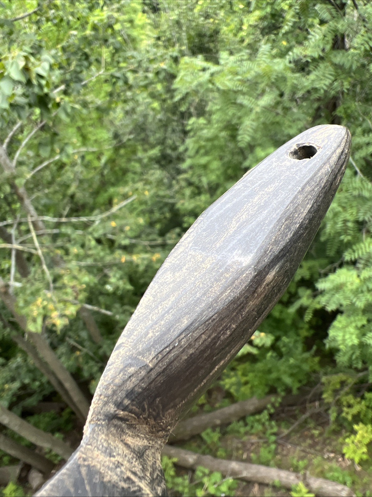Original Native American Indian Hand carved Goat Horn Spoon; Late 19th Cent.
