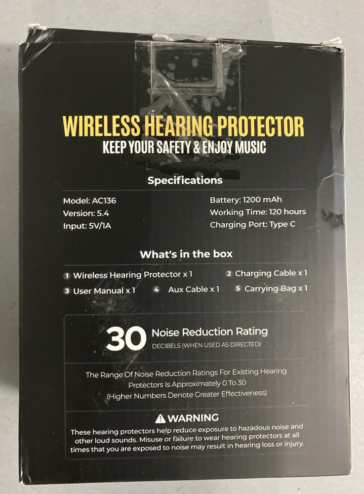 Wireless Hearing Protector With Bluetooth Technology Model Ac136