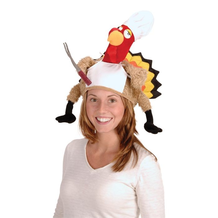 Beistle Thanksgiving Plush Chef Turkey Hat One Size