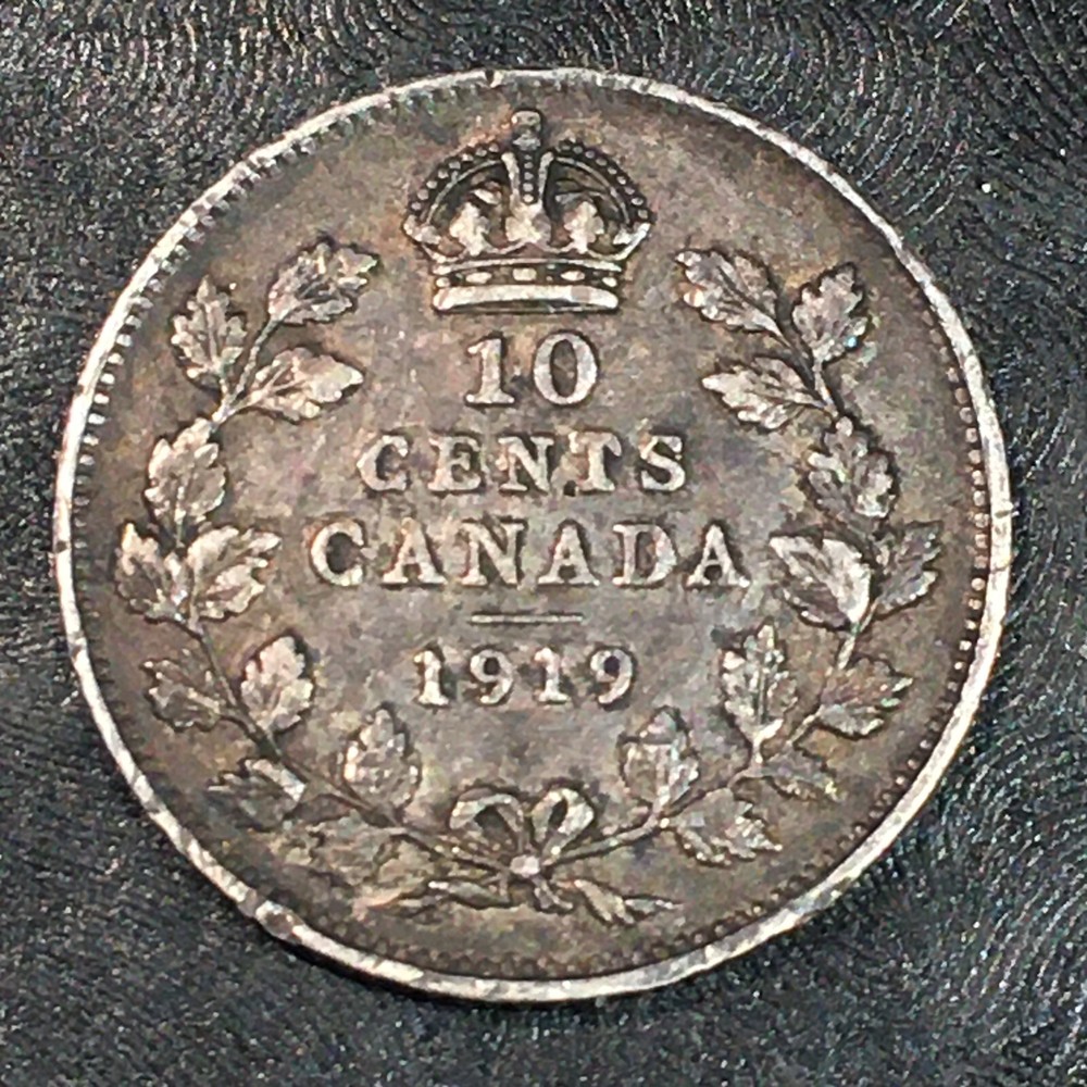 1919 Canada Dime 10c Silver - High Quality Scans #Q922