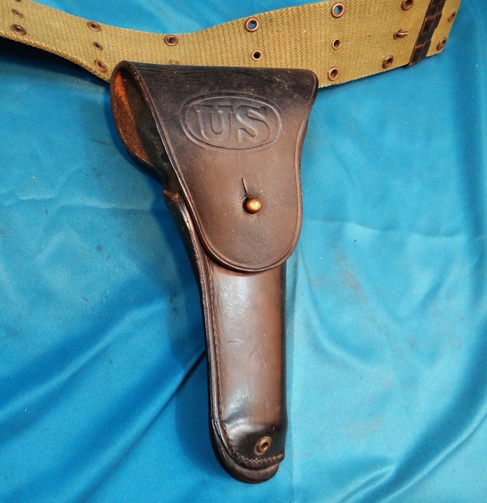 WW II Boyt Marked and Dated .45 Auto Holster and Web Belt w/Ammo Pouch