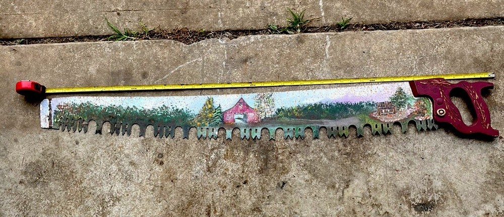 Antique Hand Saw Hand Painted