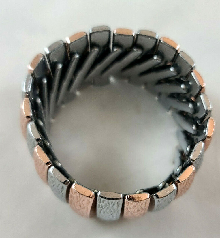Retro Stretch Bracelet Copper/ Silver Tones