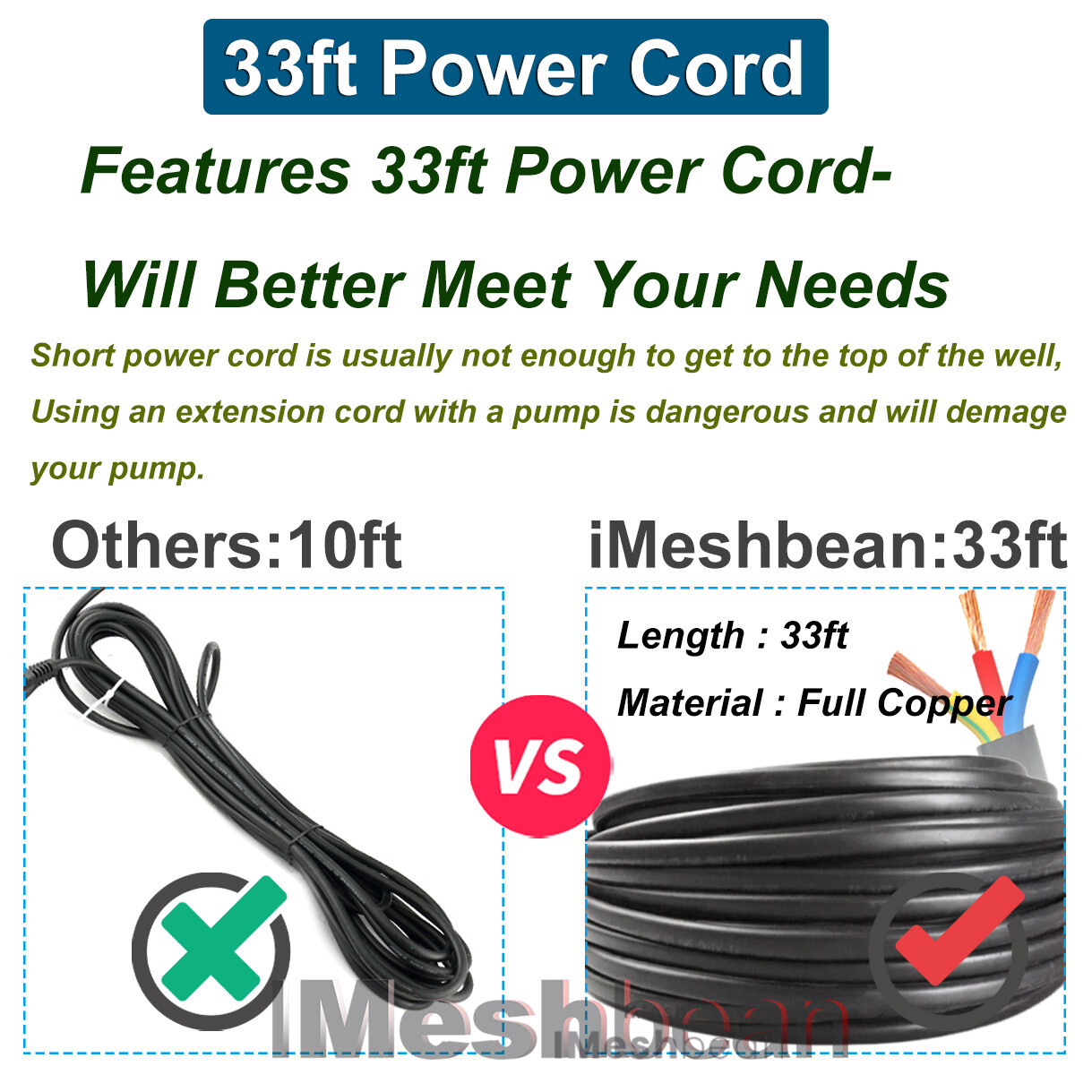 1 HP 4'' Deep Well Submersible Pump ,115V, 33 GPM, 276 ft ,60Hz,Stainless Steel