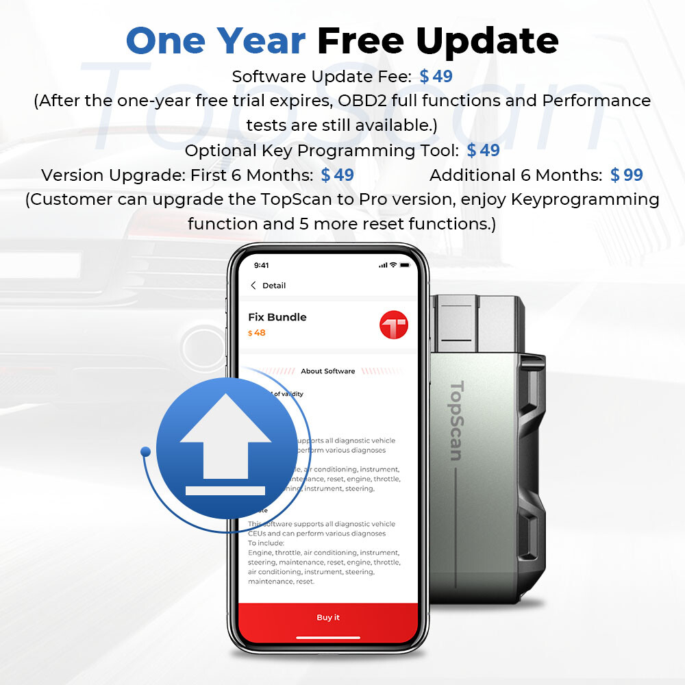 TOPDON TOPSCAN Bluetooth OB2 Scanner Code Reader Full System Car Diagnostic Tool