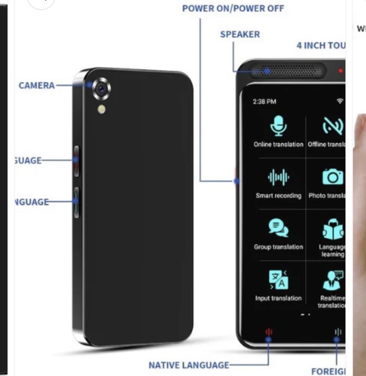 Portable Language Translator Device - Black