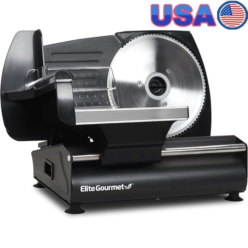Electric Meat Slicer Adjustable Thickness Kitchen Tool Easy Clean Durable New
