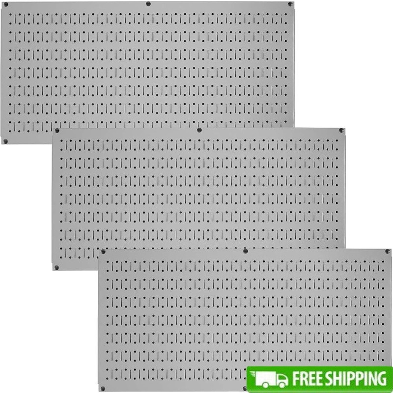 Metal Pegboard Value Pack Horizontal Storage Organizer Easy Install Tool System