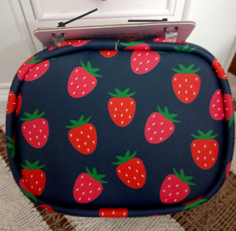 DABNEY LEE Strawberries PILL CASE ORGANIZER with Pill Case Insert NEW