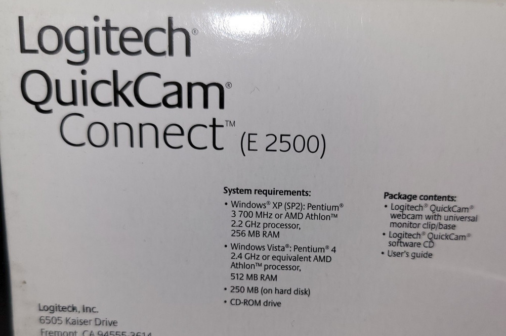 Brand New Logitech QuickCam E2500 Webcam Built In Microphone
