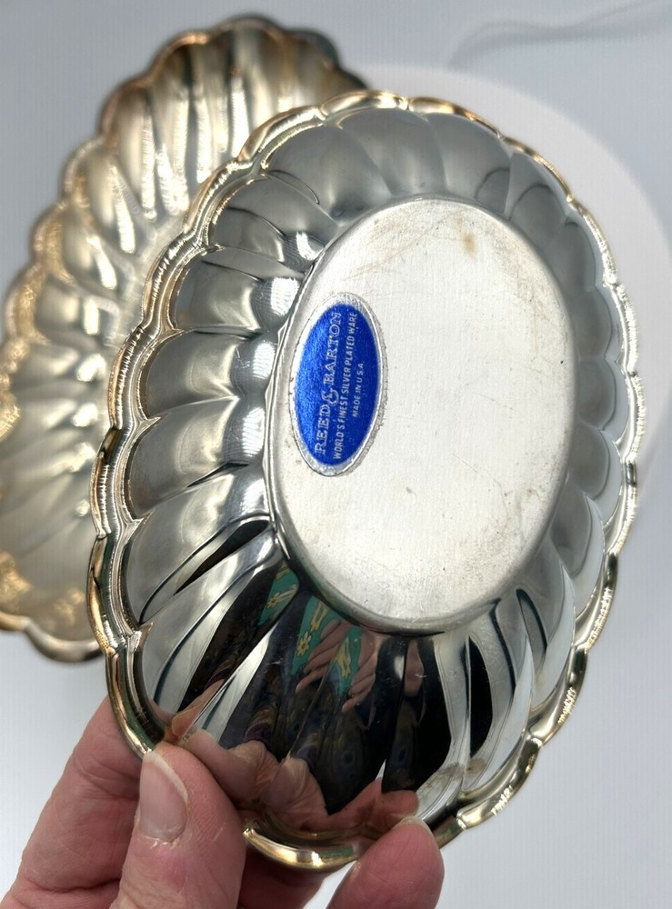 Reed & Barton Holiday Pattern Matching Serving Bowls Nos 172 and 111 Silverplate