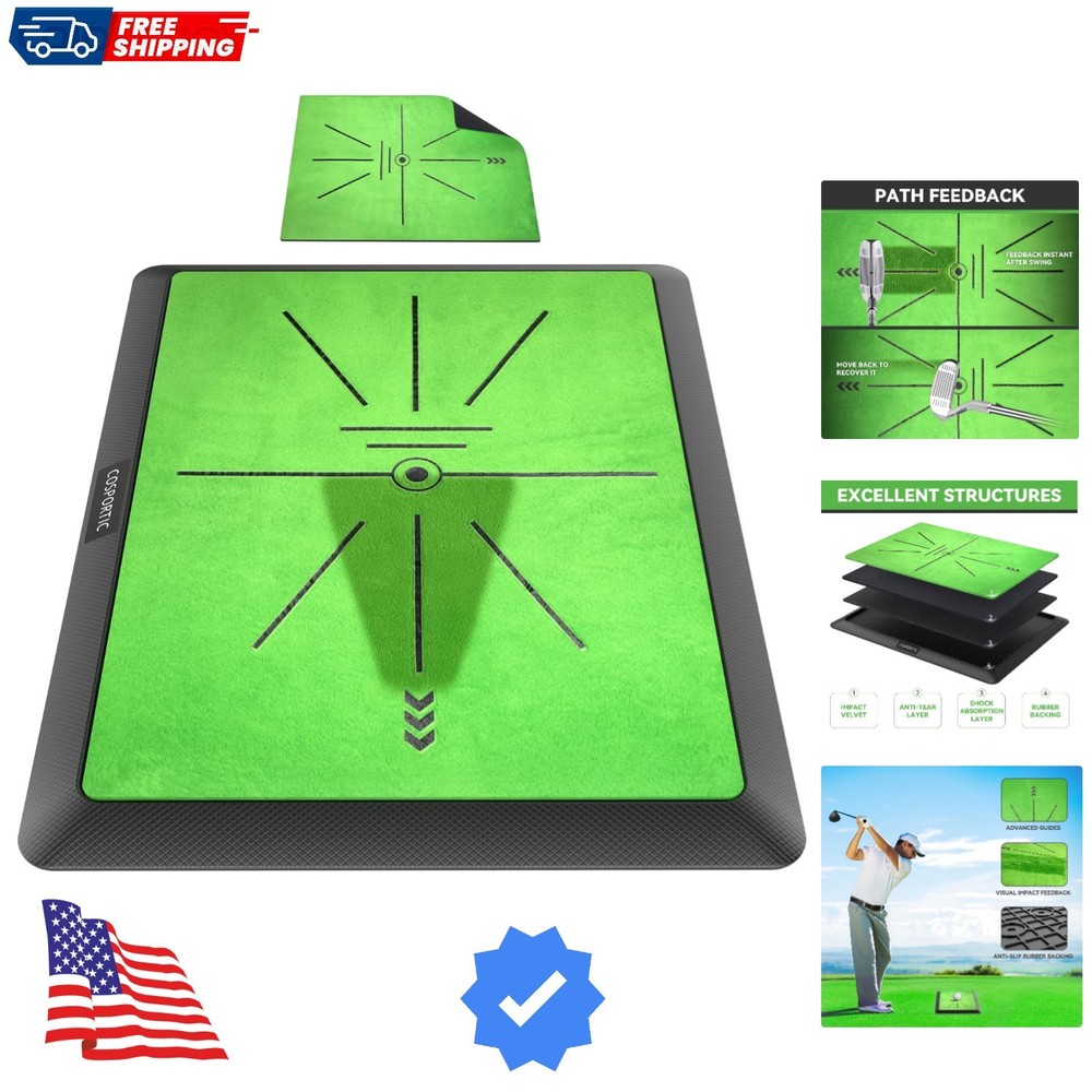 Golf Hitting Mat, Golf Training Mat for Swing Path Feedback Detection Batting...