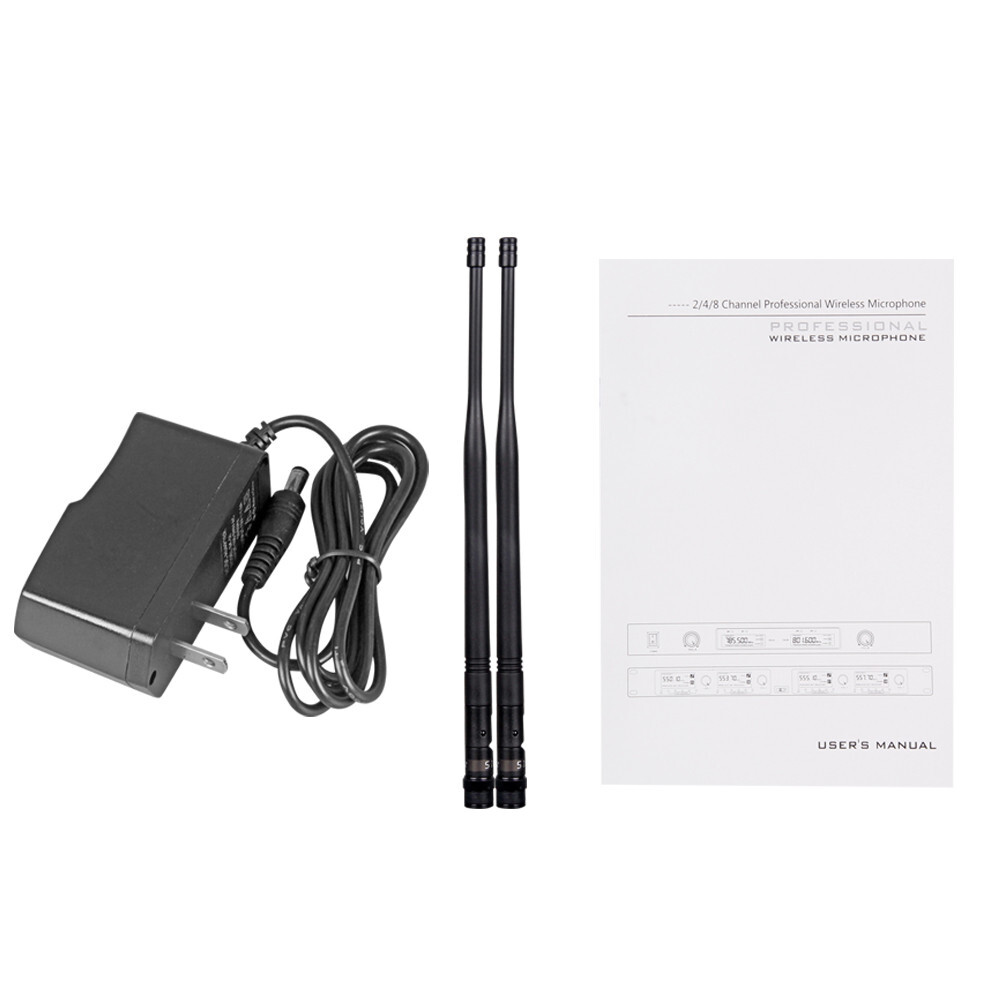 Wireless Microphone System 4 Channel UHF 2 Handheld 2 Headset 2 Lavalier School