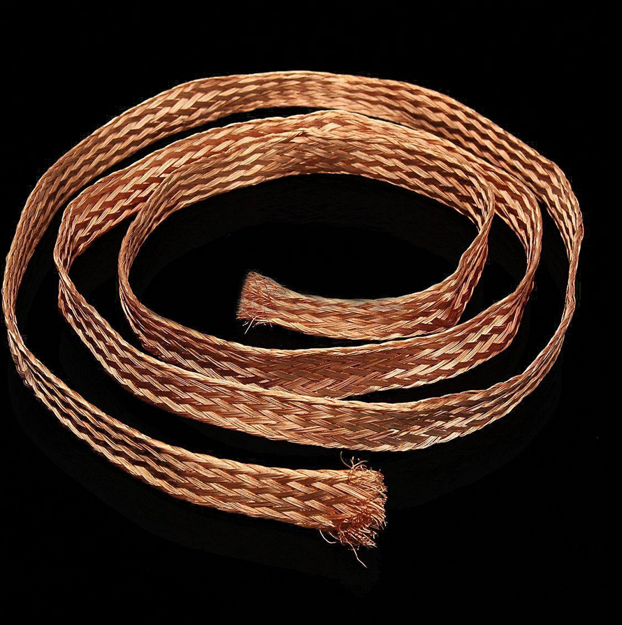 US Stock 20ft 6mm Flat Copper Braid Cable Bare Copper Braid Wire Ground Lead