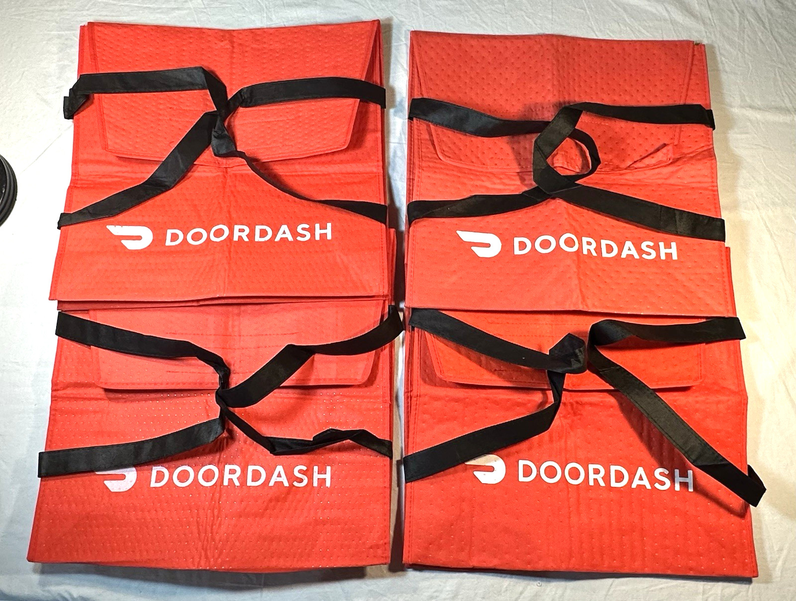 Lot of 4 ~ DOORDASH ~ Large 19x19x5 Insulated Pizza Delivery Bag / Tote ~ ERRORS