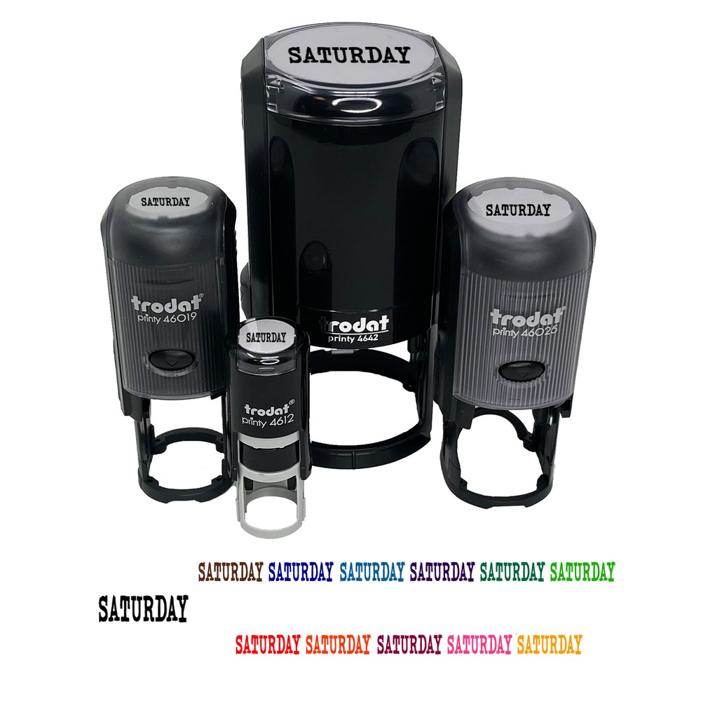 Saturday Text Self-Inking Rubber Stamp Ink Stamper