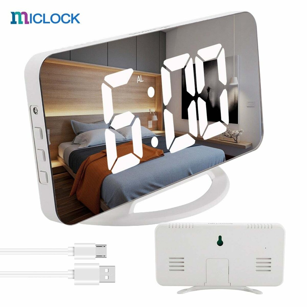 Classy Mini Digital LED Mirrored Alarm Clock