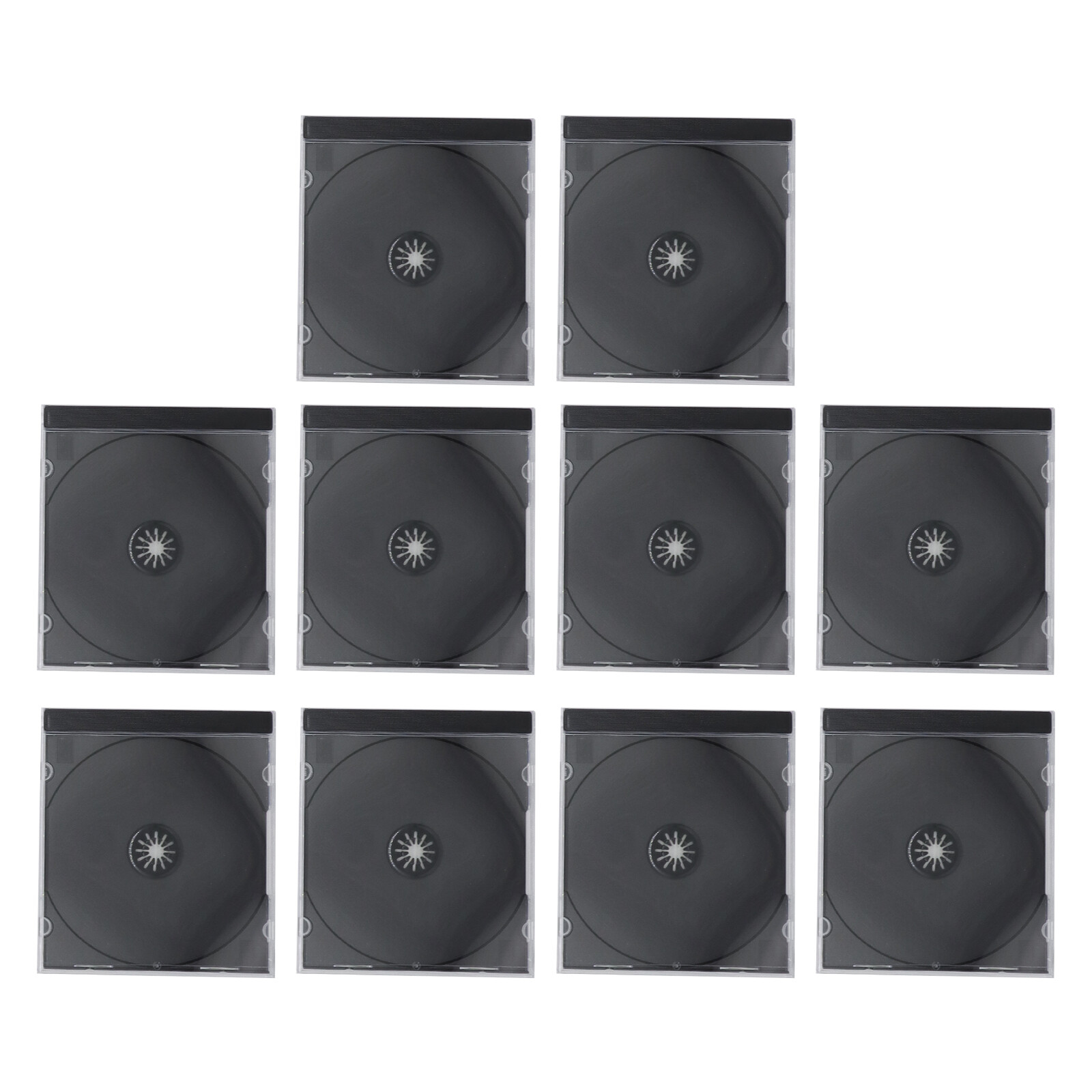 Lots Standard Clear Single CD Jewel Storage Cases 1- Disc Assembled Black Tray