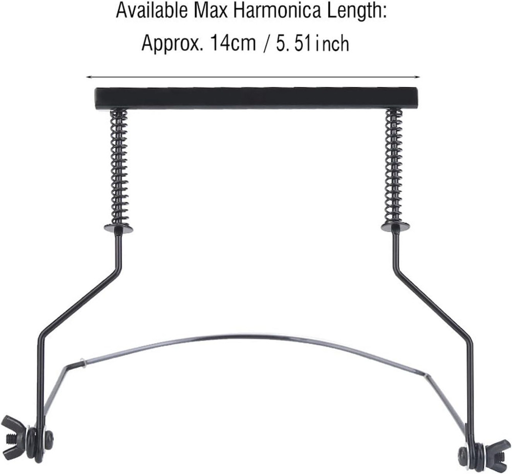 Harmonica Holder, Adjustable Metal 10 Holes Harmonica Neck Holder Rack Support A