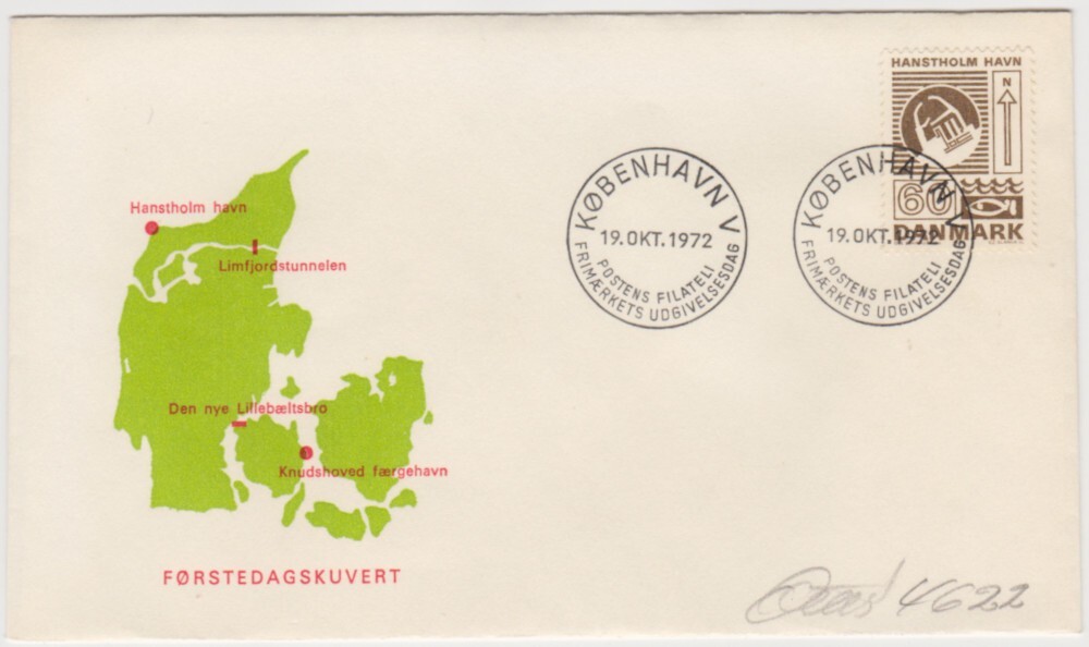 Denmark FDC 1972, Danish Construction Projects, Hanstholm Port