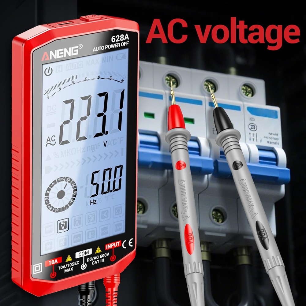 Multimeter,Digital Voltmeter Tester,TRMS 6000 Counts Rechargeable Meter Measu...