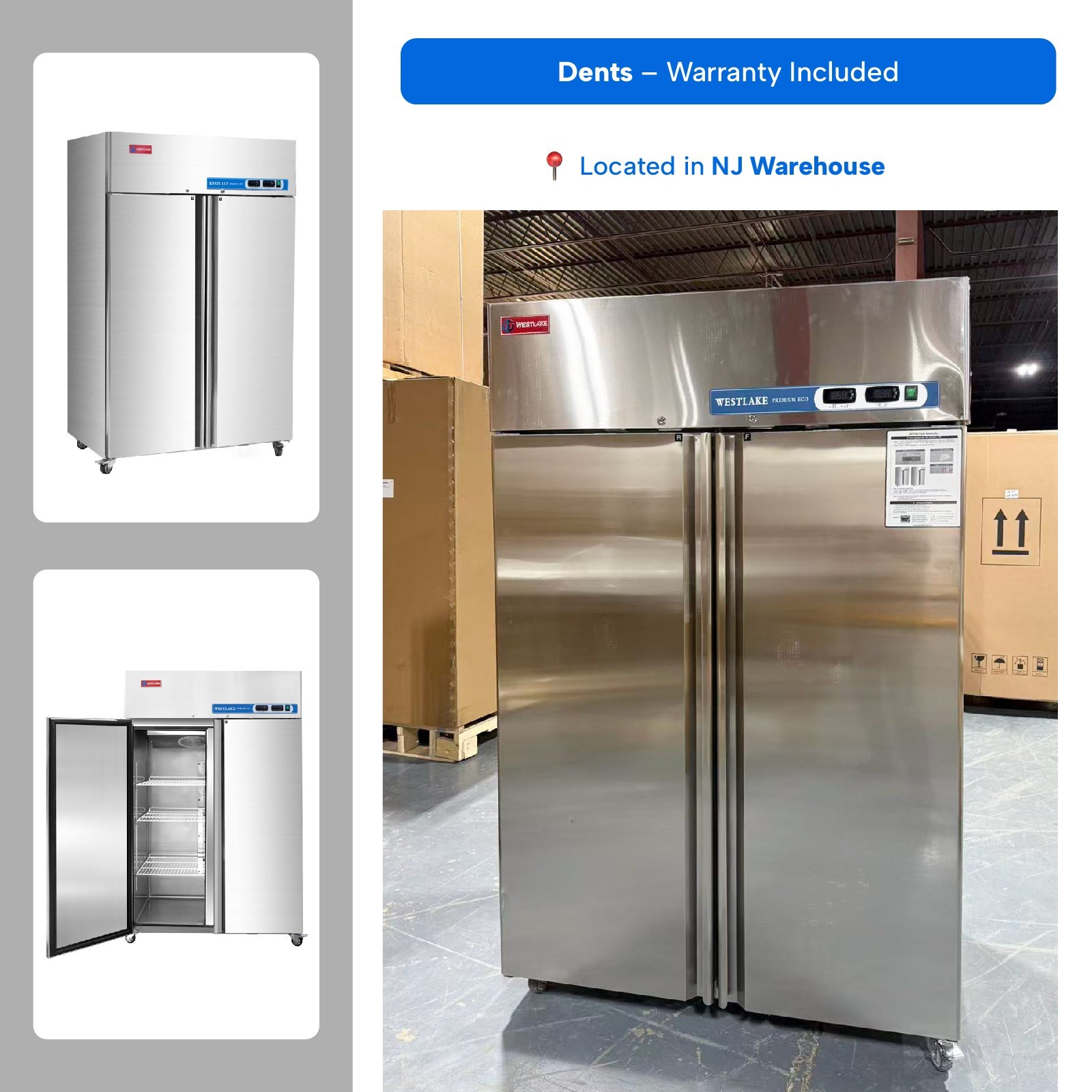 WESTLAKE 48" 2-Door Commercial Refrigerator Freezer Combo - DAMAGED