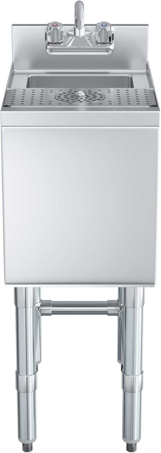 Underbar Mixology Station – Stainless Steel Bar Sink with Glass Rinser 18" x 12"