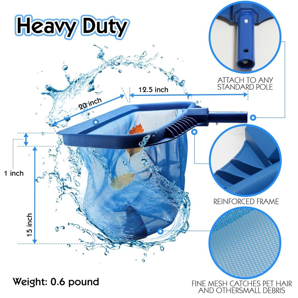 Durable Pool Skimmer Net for Easy Leaf Cleaning
