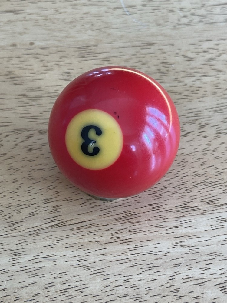 Vintage No. 3 Solid Red Pool Ball Billiard 2" Replacement