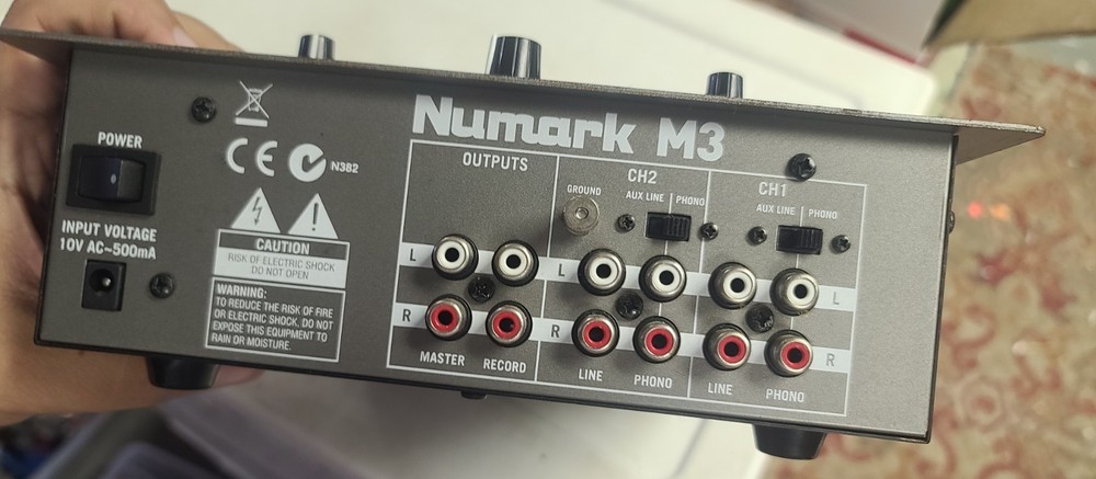 Numark M3 Tabletop 2 Channel Scratch DJ Mixer, NO POWER CABLE! UNTESTED!