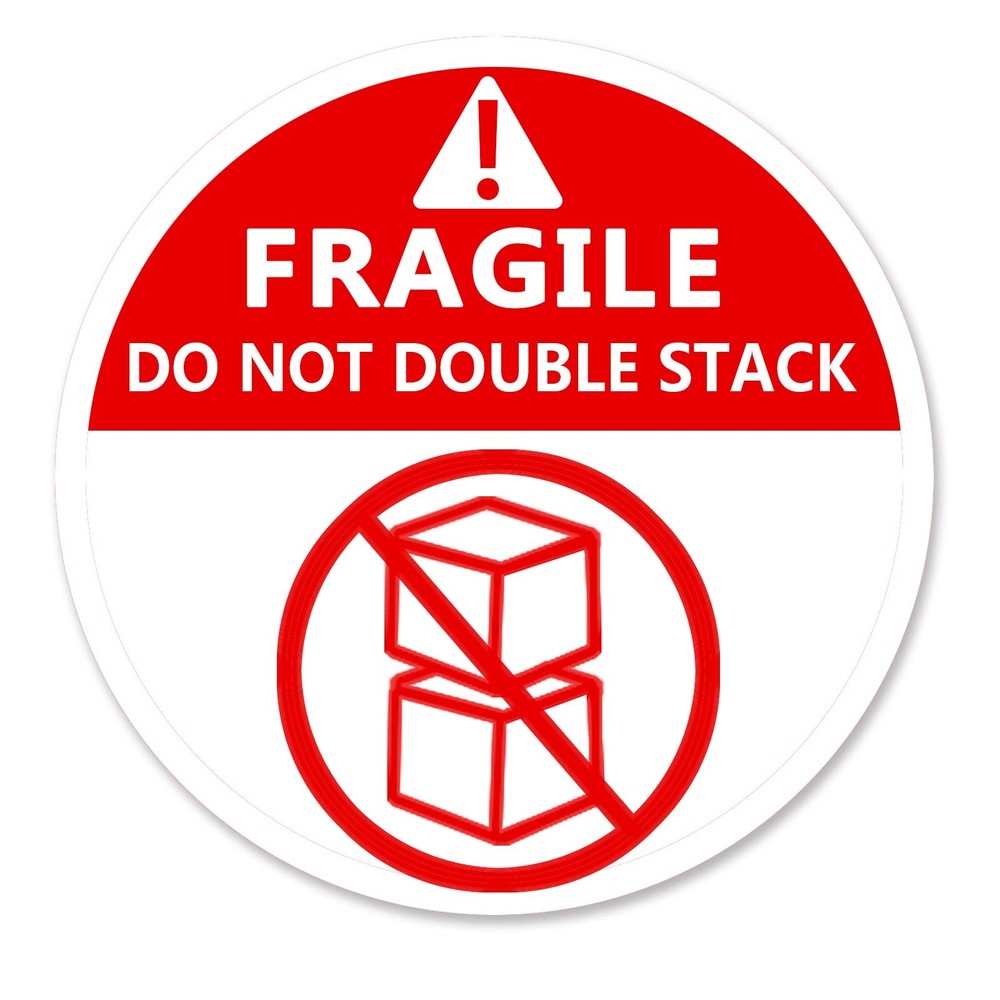Do Not Stack Shipping Labels Warning Stickers for 3, Red,white