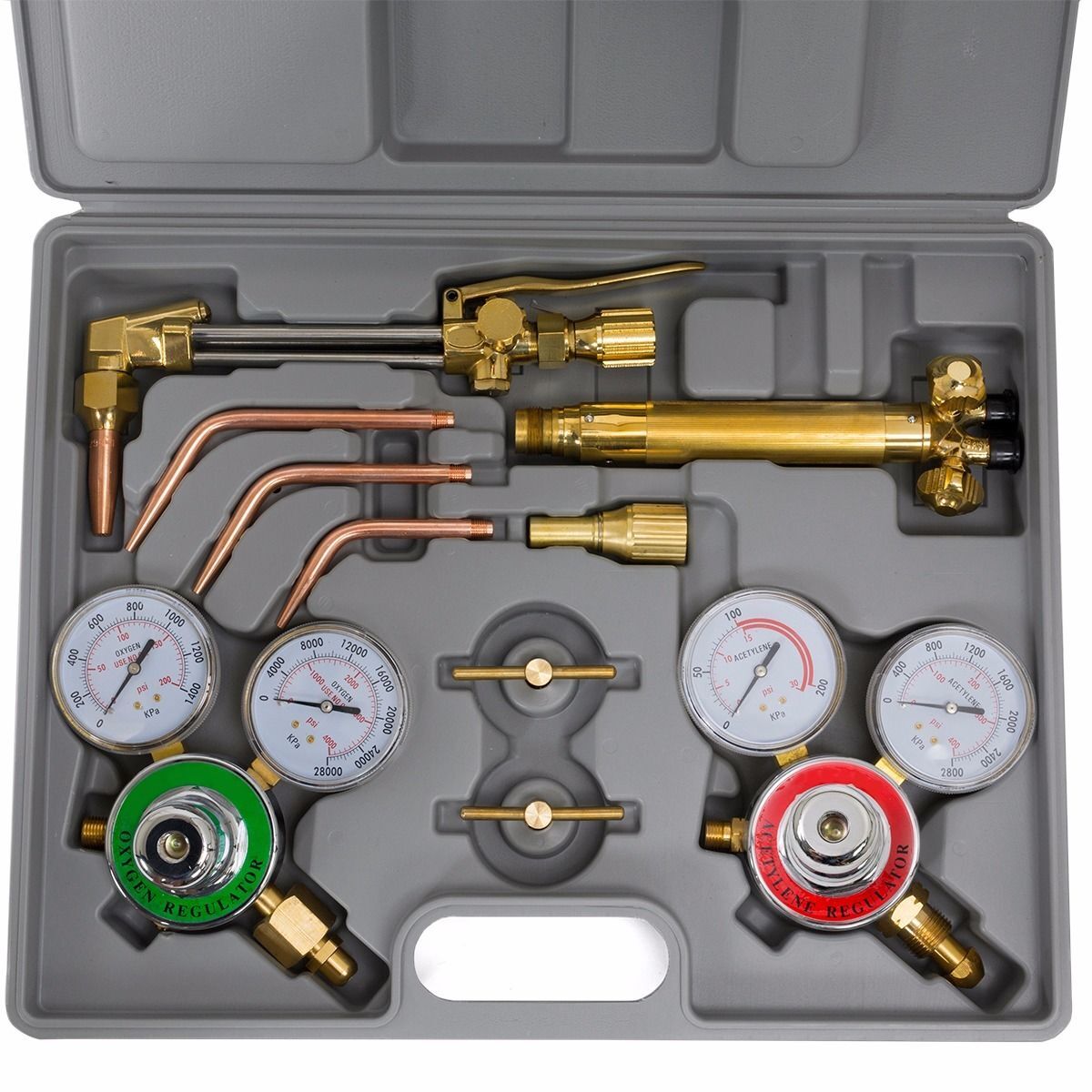 XtremepowerUS Oxy Acetylene Welding Cutting Brazing 3 Nozzle Cutting Torch Case