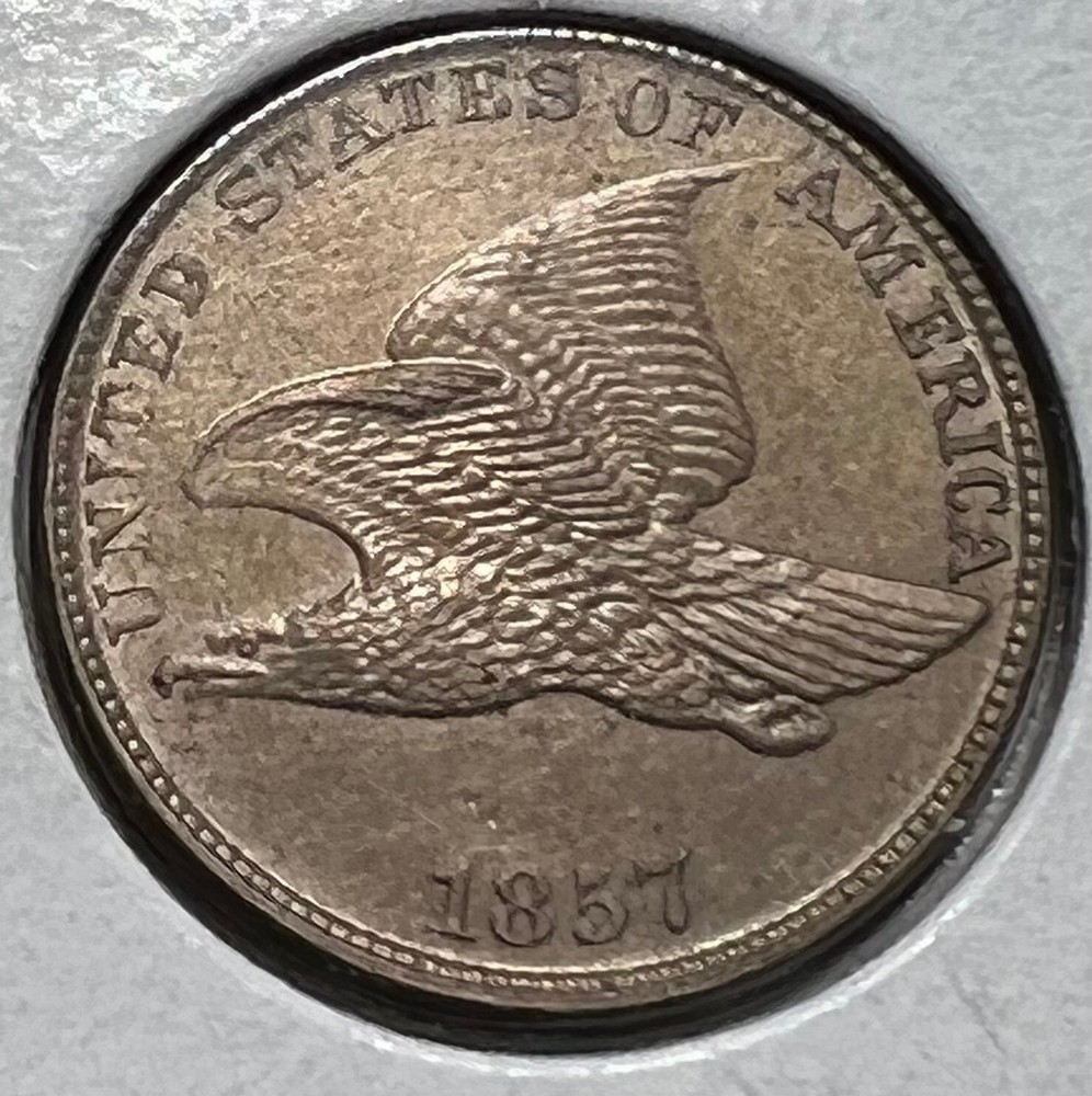 1857 Flying Eagle Copper Cent 1C Beautiful Strike!! Super Nice !!