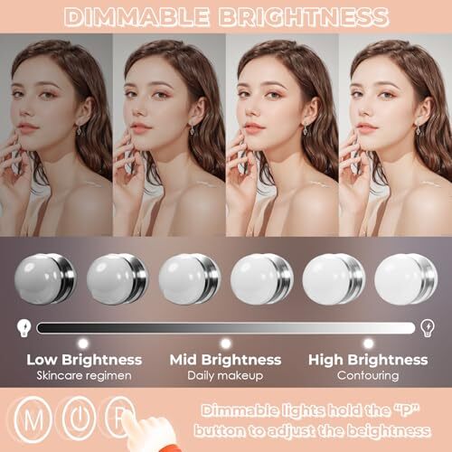 Vanity Mirror with Lights, Lighted Makeup Mirror A-white Mirror With 9 Blubs