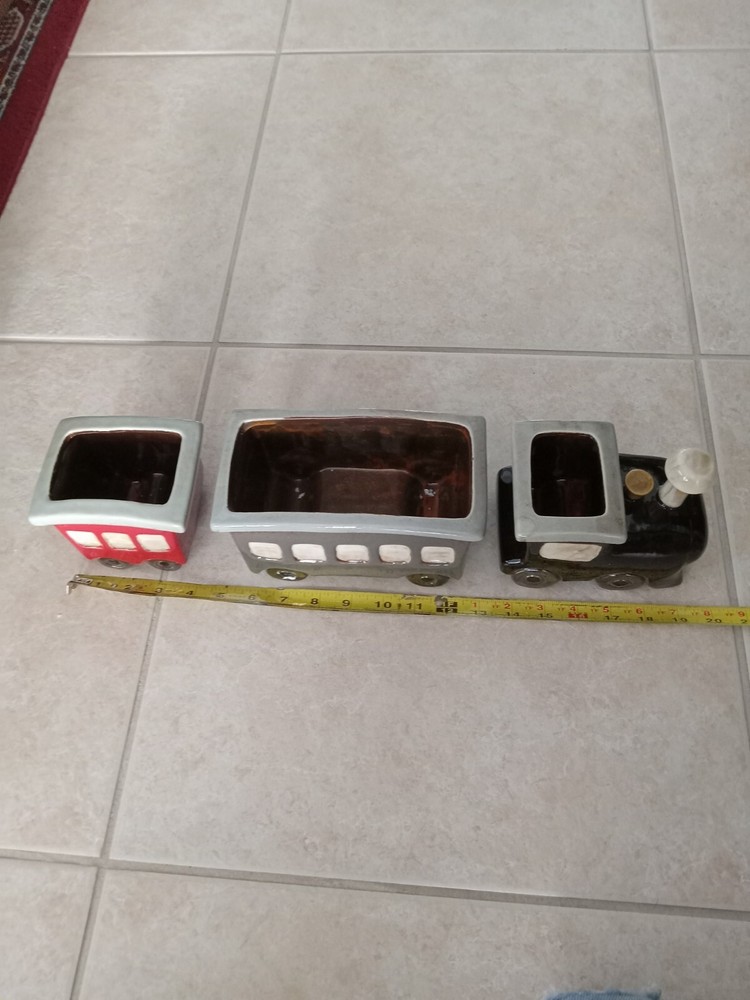 Set Of Tree Ceramic Train Planters