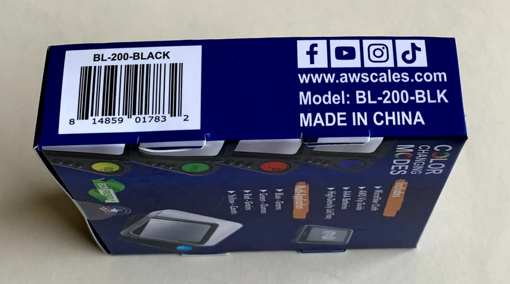 AWS Multi-Function Scale, BL-200-BLK, 200x 0.01g