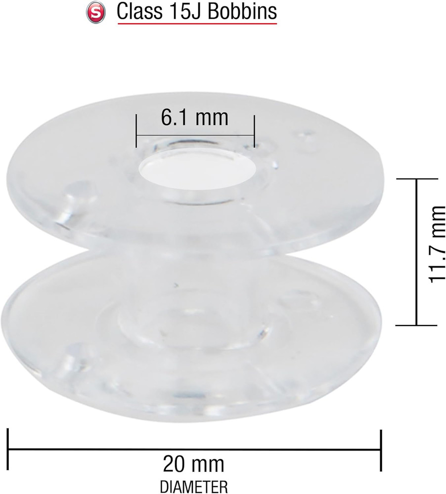06543 Class 15J Bobbins, Transparent, 12-Count