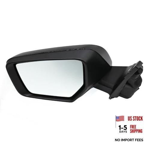 Gloss Black Driver Side Mirror Assembly Compatible with 2014-2019 Impala Left