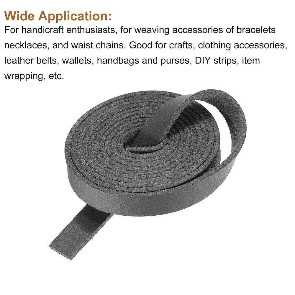 Faux Leather Straps Strip Leather String 0.8cm/0.31" Width, Black