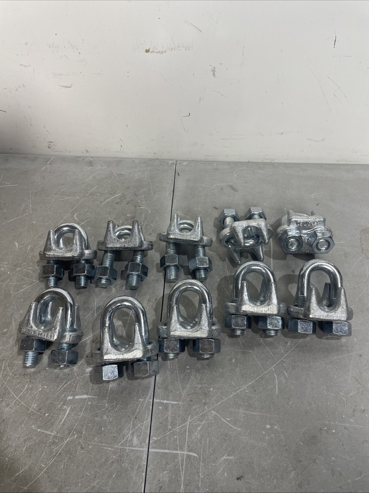 10 Pack 3/4" Galvanized Drop Forged Wire Rope Clips