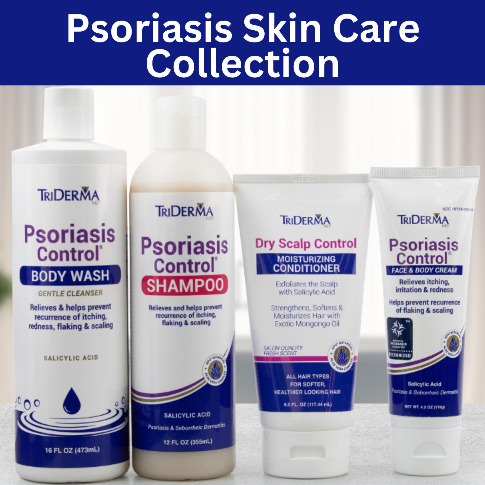 TriDerma Psoriasis Control Face & Body Cream - FSA Eligible, 4.2 oz - 4-Pack