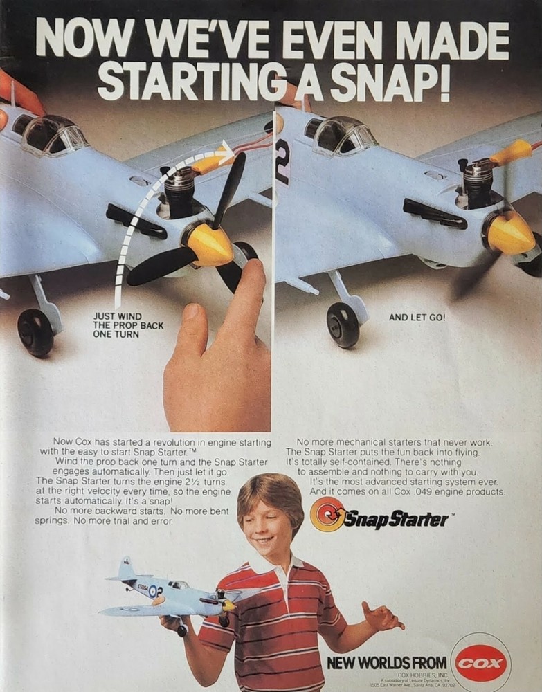 COX RC Snap Starter Print Ad Ephemera Wall Art Decor