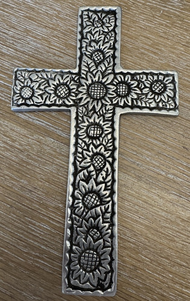 Sunflower Pewter Cross