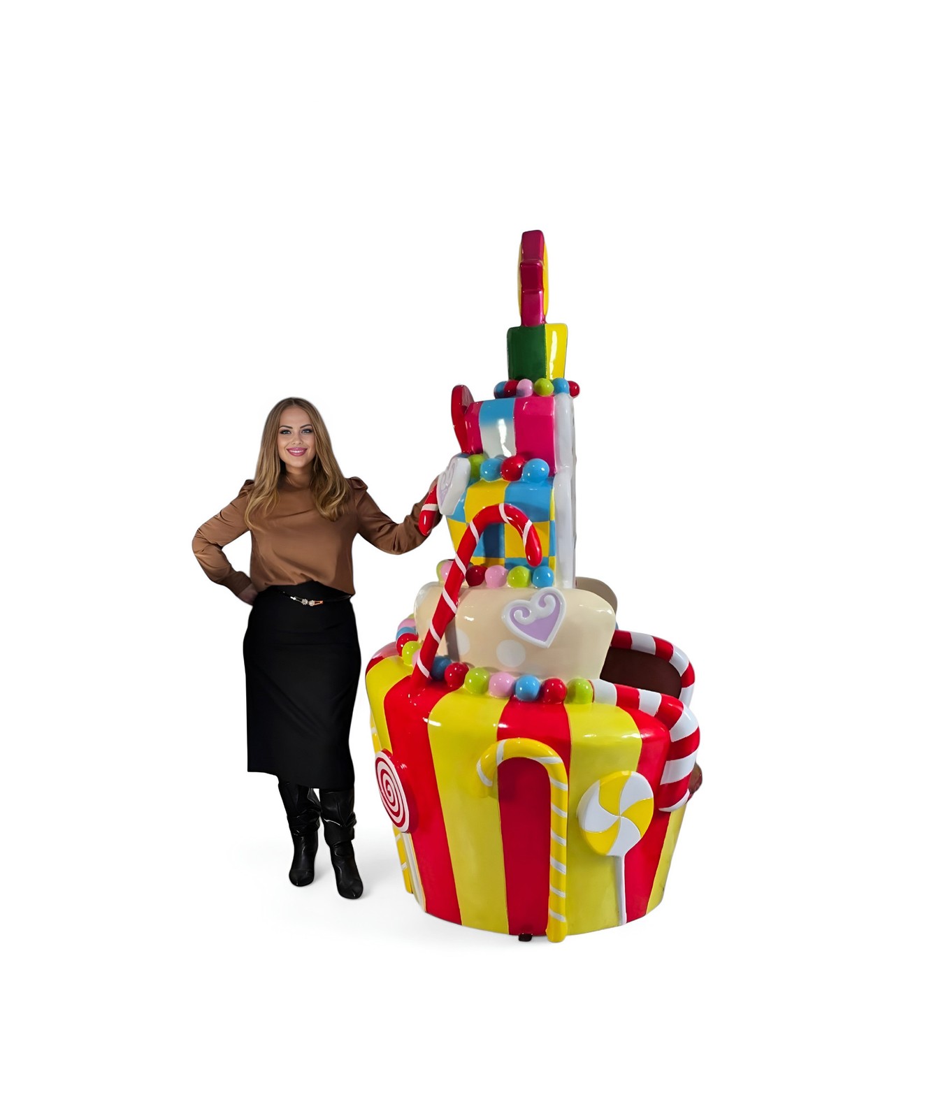 Cupcake Candy Throne Statue 7FT Large Indoor & Outdoor Durable