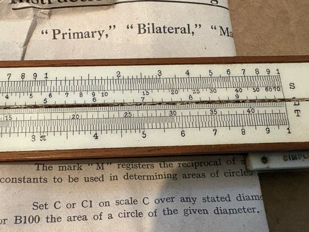 Vintage mcl simplon slide rule