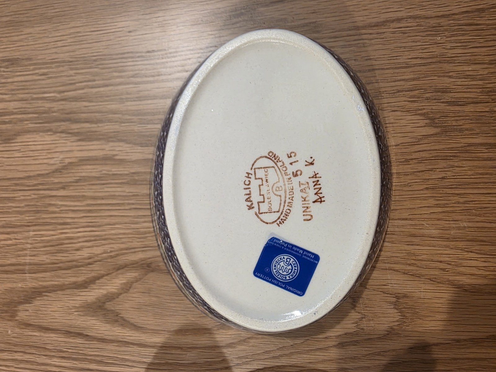 Polish Stoneware Chicken Hen Unikat Poland Hand Painted