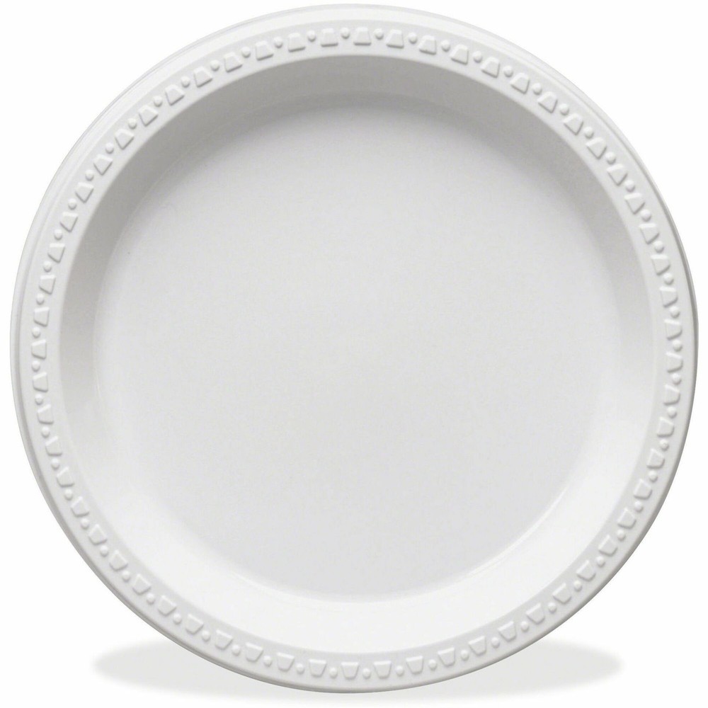 Tablemate Dinnerware Plate - Plastic - 10.25" - Sage, White (TM10644WH)