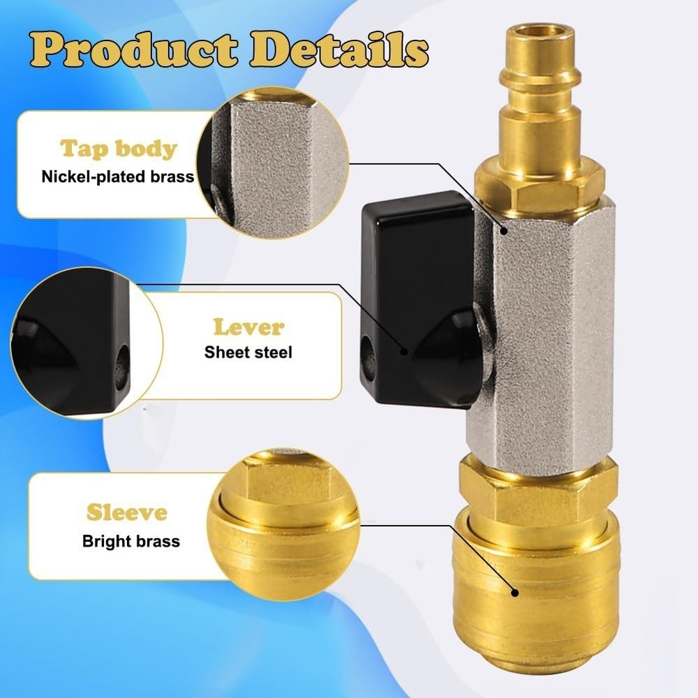 Air Hose Connector 14 Inch Brass Quick Coupling For Compressor Systems