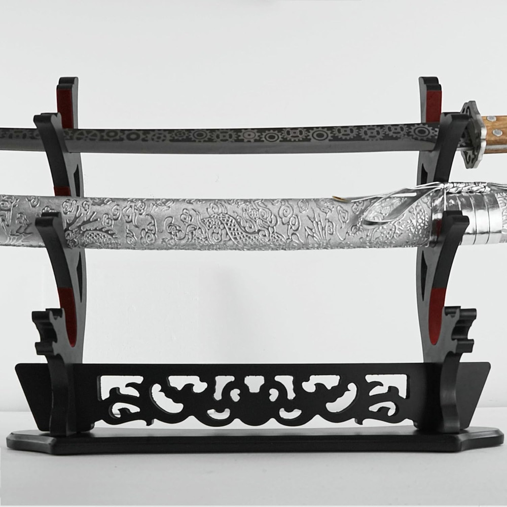Sword Stand Hollow Pattern Sword Rack, Katana Stand Wands Display Stand, Samurai